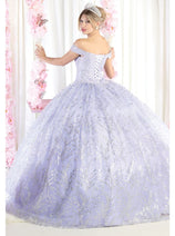 Layla K LK183 Off Shoulder Corset Quinceanera Glitter Ball Gown