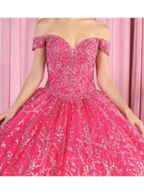 Layla K LK183 Off Shoulder Corset Quinceanera Glitter Ball Gown