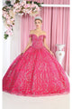 Layla K LK183 Sweetheart Glitter Ball Gown - FUCHSIA / 4