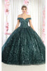 Layla K LK183 Sweetheart Glitter Ball Gown - HUNTER GREEN / 4
