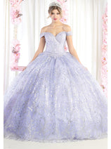 Layla K LK183 Off Shoulder Corset Quinceanera Glitter Ball Gown
