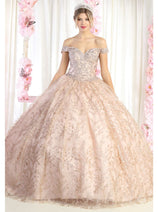 Layla K LK183 Off Shoulder Corset Quinceanera Glitter Ball Gown