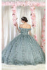 Layla K LK184 Cape Floral Quinceanera Ball Gown - SAGE / 2