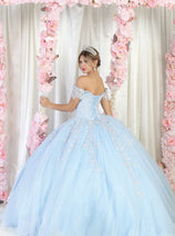 Layla K LK187 Floral Corset Quinceanera Ball Gown with Detachable Sleeves