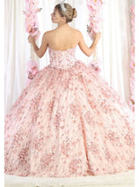 Layla K LK190 3D Floral Strapless Corset Quinceanera Ball Gown