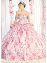 Layla K LK190 3D Floral Strapless Corset Quinceanera Ball Gown