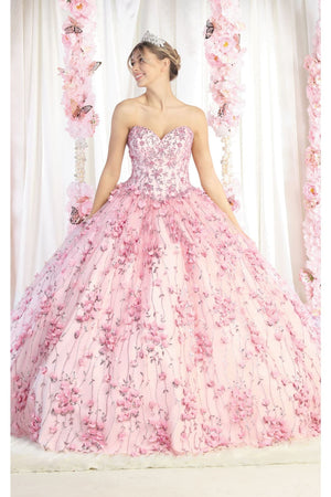Layla K LK190 3D Floral Strapless Corset Quinceanera Ball Gown