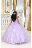 Layla K LK193 3D Floral Applique Cape Sleeves Corset Quince Ball Gown