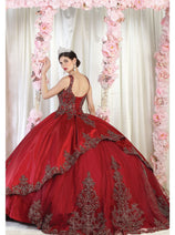 Layla K LK196 Sleeveless Satin Embroidered Quinceanera Ball Gown