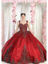 Layla K LK196 Sleeveless Satin Embroidered Quinceanera Ball Gown