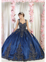 Layla K LK196 Sleeveless Satin Embroidered Quinceanera Ball Gown