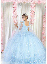 Layla K LK199 Mesh Cape Sleeves Quincecanera Gown