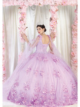 Layla K LK199 Mesh Cape Sleeves Quincecanera Gown