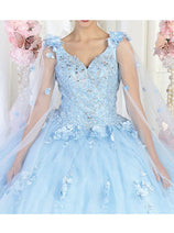 Layla K LK199 Mesh Cape Sleeves Quincecanera Gown