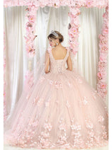 Layla K LK199 Mesh Cape Sleeves Quincecanera Gown