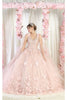 Layla K LK199 Mesh Cape Sleeves Quincecanera Gown - BLUSH / 4