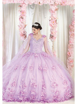 Layla K LK199 Mesh Cape Sleeves Quincecanera Gown