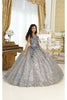 Layla K LK201 Halter 3D Floral Applique Glitter Ball Quinceanera Gown - Dress