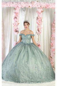 Layla K LK202 Cape 3D Floral Quinceanera Gown