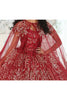 Layla K LK204 Detachable Cape Glitter 3D Floral Applique Quince Gown