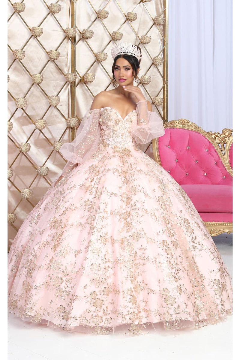 Sweet 16 Birthday Party Dress in Blush/Gold Style LK206 Ball Gown