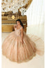 Layla K LK207 Detachable Cape Corset Rose Gold Quinceanera Dress - Dress