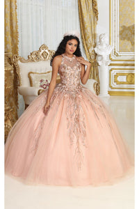 Layla K LK212 Halter Embroidery Detachable Cape Quinceanera Ball Gown - Dress