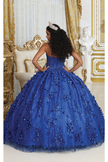Layla K LK217 Sweetheart 3D Floral Corset Quinceanera Ball Gown - Dress