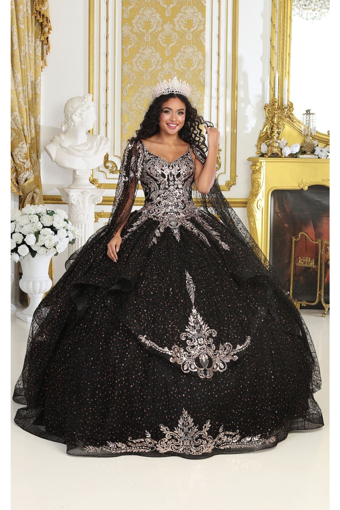gold and black quinceanera dresses Sequin Ball Gowns Strapless Black Gold Quinceanera Dresses for Sweet 16 Black Gold / US14