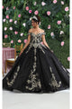 Layla K LK219 Off Shoulder Corset Back Embroidery Quince Gown - Dress