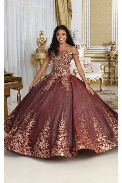 Layla K LK220 Off Shoulder Sparkling Lace Up Quinceanera Ball Gown - Dress