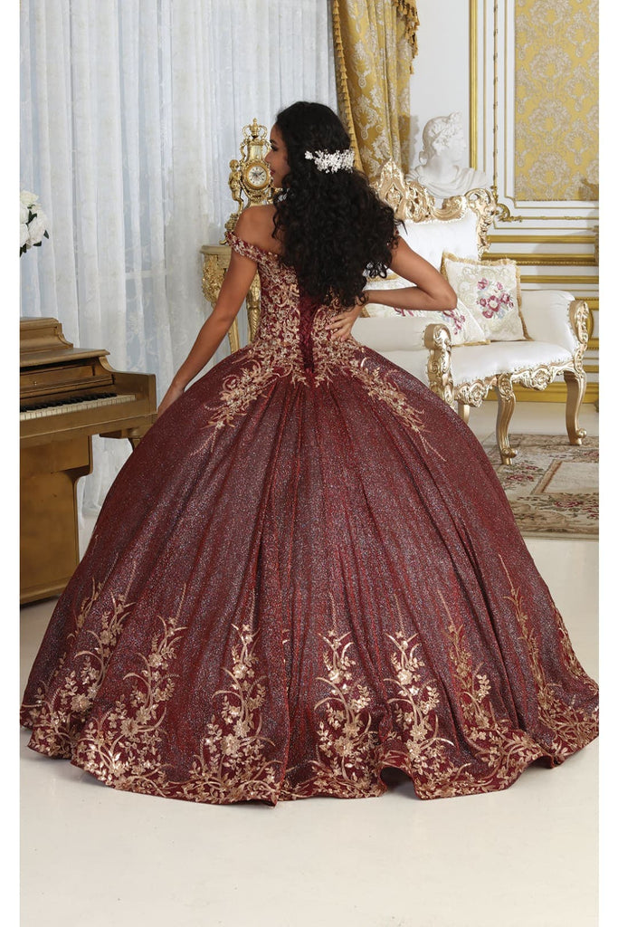 Layla K LK255 Champagne Off-Shoulder Quince Gown with Detachable Tail main image 1