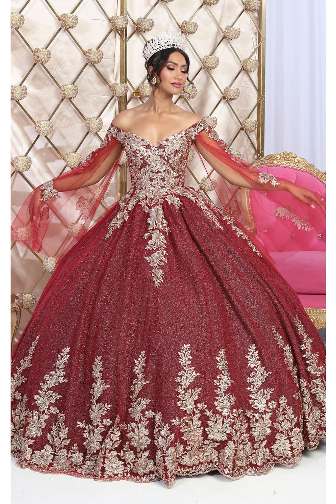 Layla K LK221 Cape Sleeves Quinceanera Ball gown Formal Dress Shops