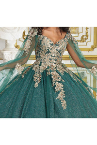 La Merchandise LA221 V-neck Embroidered Quinceanera Ball Gown