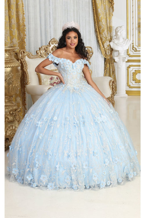 Layla K LK225 Off-Shoulder Beaded Floral Ball Gown - Dress