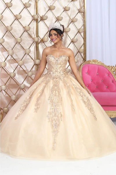 Layla K LK230 Sweetheart Glitter Tulle Quinceanera Long Gown - Dress