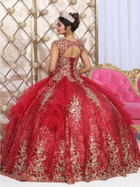 Quinceanera Dress Ball Gown Sweetheart Glitter Tulle by Layla K LK231