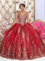 Quinceanera Dress Ball Gown Sweetheart Glitter Tulle by Layla K LK231