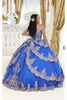 Layla K LK234 Glitter Mesh Embroidered Off Shoulder Ball Gown - Dress