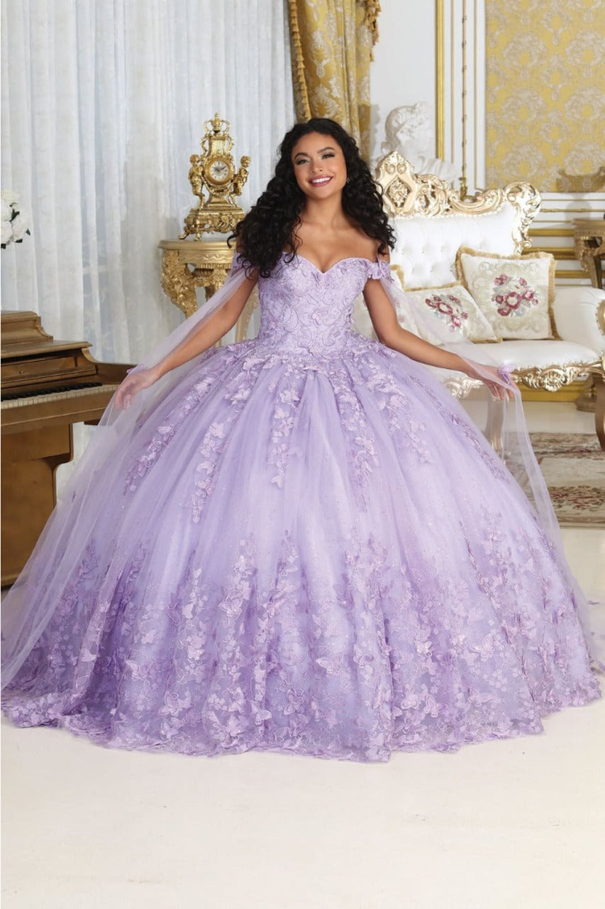 Layla K LK236 Sweetheart Lace up Back 3D Embellished Quince Gown - LILAC / 4 - Dress