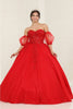 Layla K LK237 Sweetheart Floral Lace Glitter Princess Ball Gown - RED / 4 - Dress