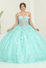 Layla K LK239 Glitter 3D Butterfly Bow Accent Quinceanera Gown - MINT/PINK / 2 - Dress