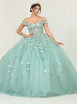 Layla K LK240 Sheer Corset Appliqued Sweet 16 Ball Gown