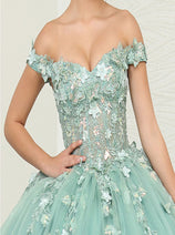 Layla K LK240 Sheer Corset Appliqued Sweet 16 Ball Gown