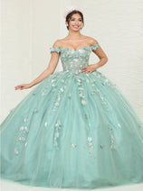 Layla K LK240 Sheer Corset Appliqued Sweet 16 Ball Gown