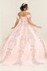 Layla K LK241 Off-Shoulder Beaded Bow Accent Quince Ball Gown - Dress