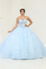 Layla K LK246 Corset Bodice Glitter Quinceanera Long Gown - BABY BLUE / 2 - Dress