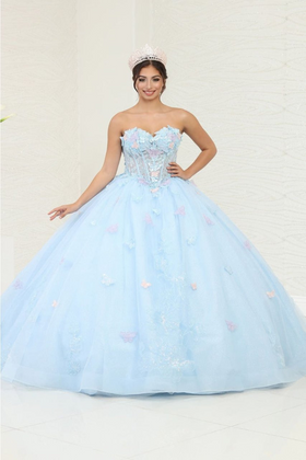 Quinceanera Ball Gown Corset Glitter Sweet 16 Dress by Layla K LK246