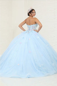 Layla K LK246 Corset Bodice Glitter Quinceanera Long Gown - Dress