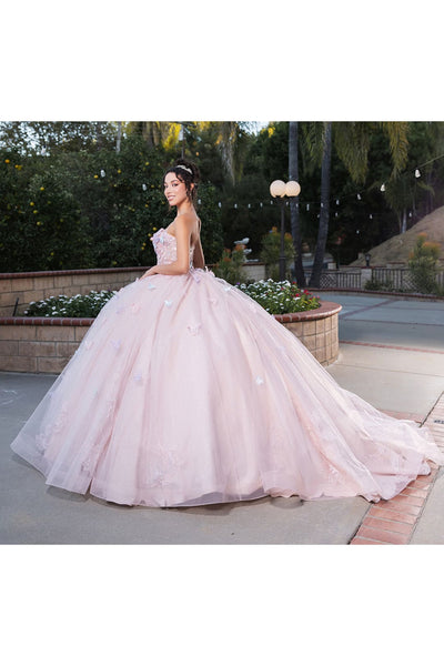 Layla K LK246 Corset Bodice Glitter Quinceanera Long Gown - Dress